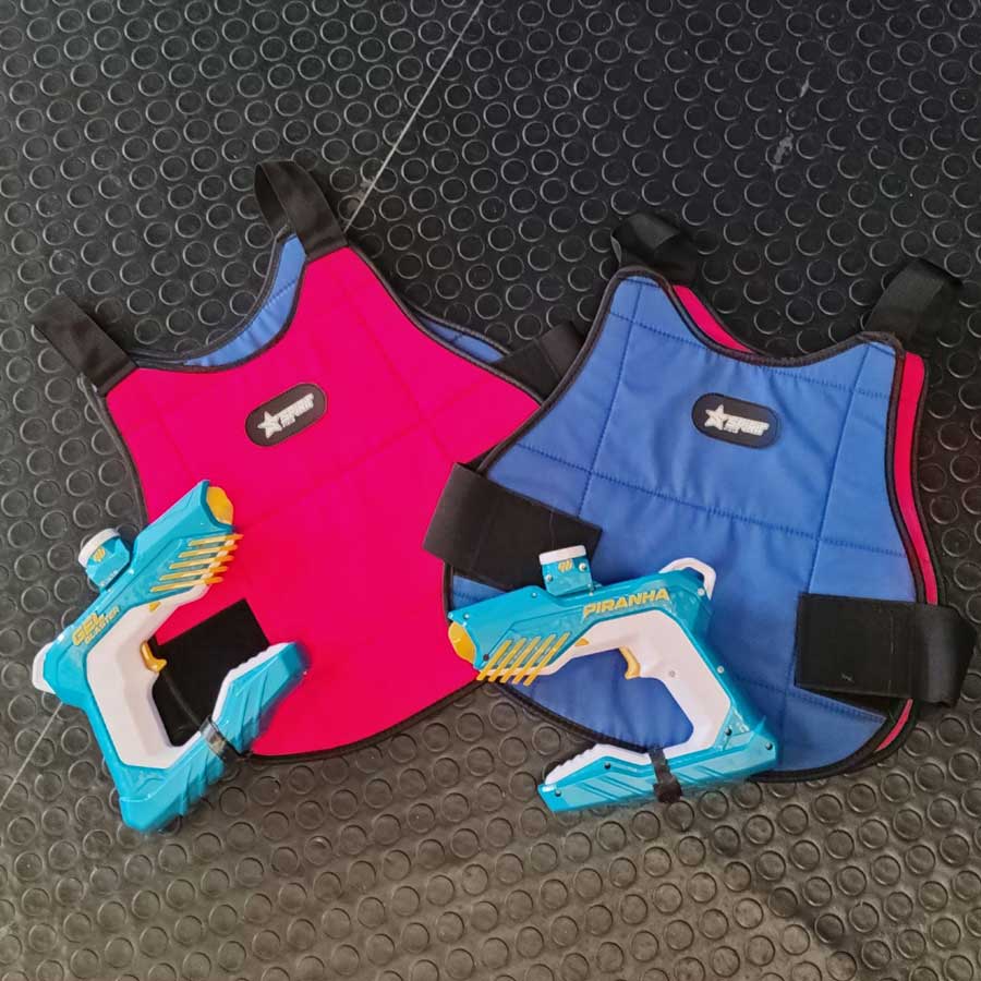 Zona de juegos preparada para la celebración de un evento en Ourense